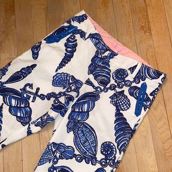 LILLY PULITZER Mitzie Fallin In Love Seashell Textured Cotton Slim Pants - Picture 6 of 13